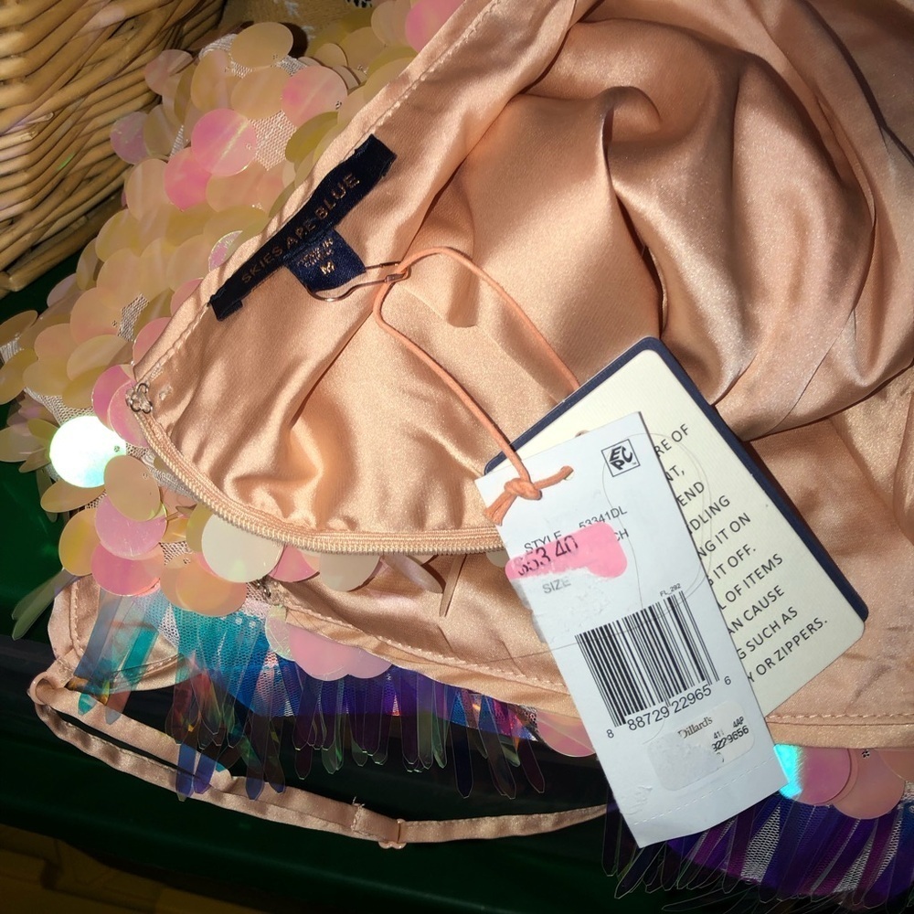 Skies Are Blue Peach Sequin Skirt Set NWT size M - Picture 14 of 16